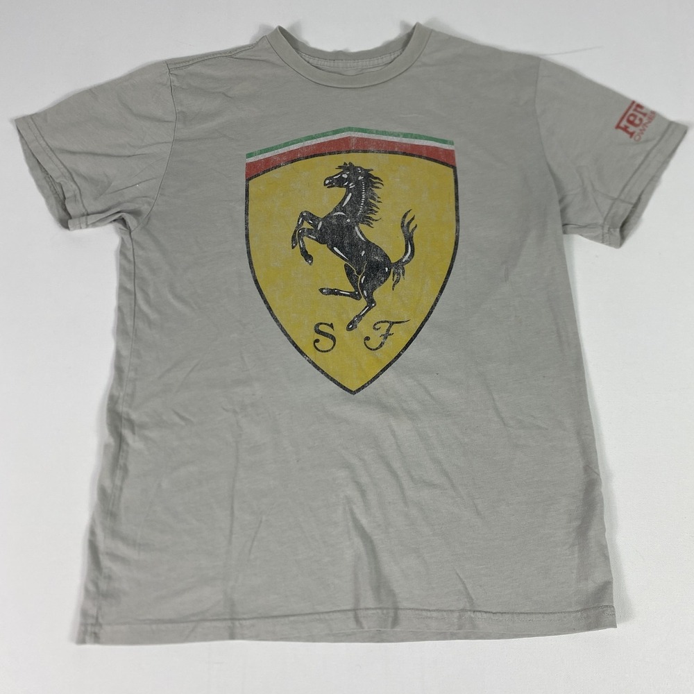 Ferrari Owners Club Shirt Mens Medium Gray Formula 1 Racing Prancing Horse Tee